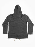 Back view of Double Layer Reversed French Terry Hoodie in Black 