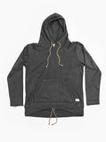 Flat front image of Double Layer Reversed French Terry Hoodie in Black 