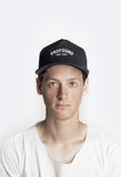 Front view of Profound Classic New York History Snapback in Black - Profound Aesthetic on model