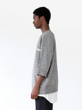 Quarter Sleeve Off-Center Pocket Pullover Sweatshirt Tee in Heather Gray