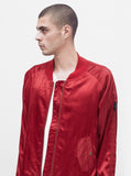 Babylonian Deluxe Satin Bomber Jacket in Cardinal Red