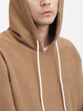 Single Layer Reversed French Terry Hoodie in Camel