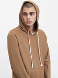 Single Layer Reversed French Terry Hoodie in Camel