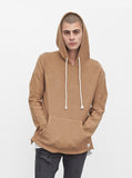 Single Layer Reversed French Terry Hoodie in Camel