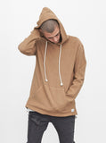 Single Layer Reversed French Terry Hoodie in Camel