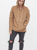 Single Layer Reversed French Terry Hoodie in Camel