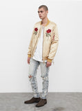 Mirrored Rose Bomber Jacket in Light Gold