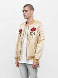 Mirrored Rose Bomber Jacket in Light Gold