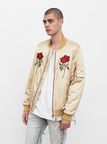 Mirrored Rose Bomber Jacket in Light Gold