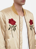 Mirrored Rose Bomber Jacket in Light Gold