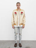 Mirrored Rose Bomber Jacket in Light Gold