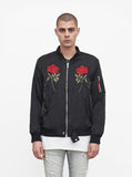 Mirrored Rose Bomber Jacket in Black