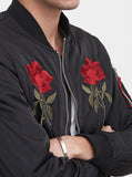 Mirrored Rose Bomber Jacket in Black