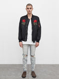 Mirrored Rose Bomber Jacket in Black