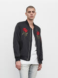 Mirrored Rose Bomber Jacket in Black