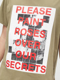 Painted Roses Tee in Light Olive