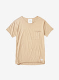 Basic Raw-Cut Short Sleeve Tee in Sand