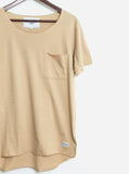 Basic Raw-Cut Short Sleeve Tee in Sand