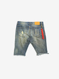 Vintage Washed Destroyed Denim Short