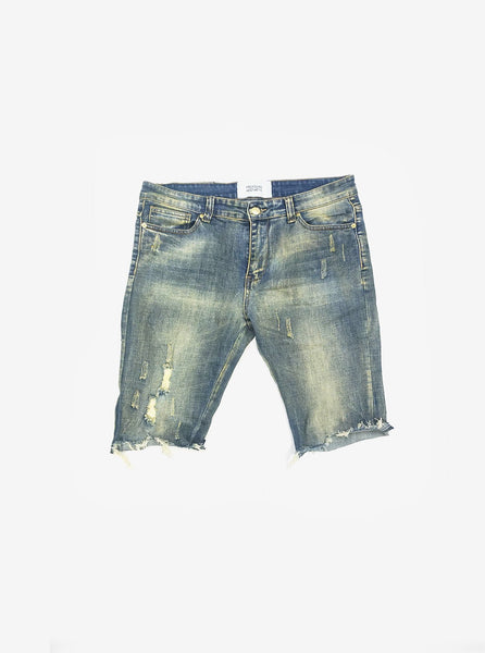 Vintage Washed Destroyed Denim Short