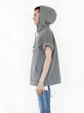 Pigment Dyed Cut-Off Washed Hoodie in Faded Gray - Profound Aesthetic - 4