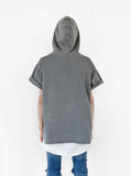 Pigment Dyed Cut-Off Washed Hoodie in Faded Gray - Profound Aesthetic - 2