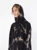 black stone wash french terry pullover hooded sweatshirt marble tie dye hoodie by profound aesthetic