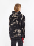 black stone wash french terry pullover hooded sweatshirt marble tie dye hoodie by profound aesthetic