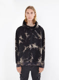 black stone wash french terry pullover hooded sweatshirt marble tie dye hoodie by profound aesthetic