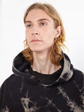 black stone wash french terry pullover hooded sweatshirt marble tie dye hoodie by profound aesthetic