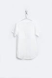 Back flat image of Basic Raw-Cut Elongated Short Sleeve Tee in Off-White