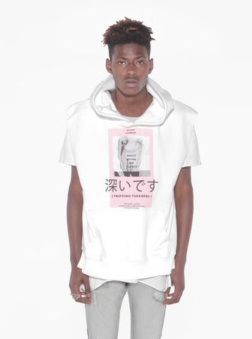 Cut-Off Gallery Exhibition Hoodie in White