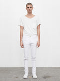 White wash destroyed distressed denim jeans by profound aesthetic