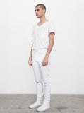 White wash destroyed distressed denim jeans by profound aesthetic