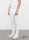 White wash destroyed distressed denim jeans by profound aesthetic