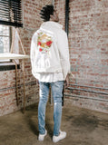 Caged Bird Shearling-Lined Denim Jacket in Off-White