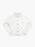 Caged Bird Shearling-Lined Denim Jacket in Off-White