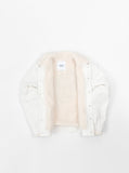 Caged Bird Shearling-Lined Denim Jacket in Off-White