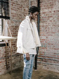 Caged Bird Shearling-Lined Denim Jacket in Off-White