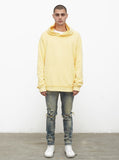 Oversized Pastel French Terry Hoodie in Cream